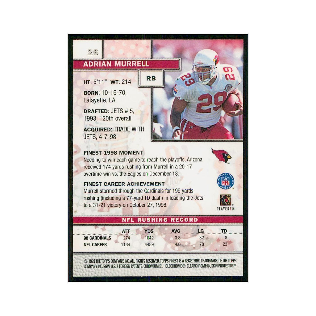 1999 Topps Finest w Coating Adrian Murrell Cardinals #26