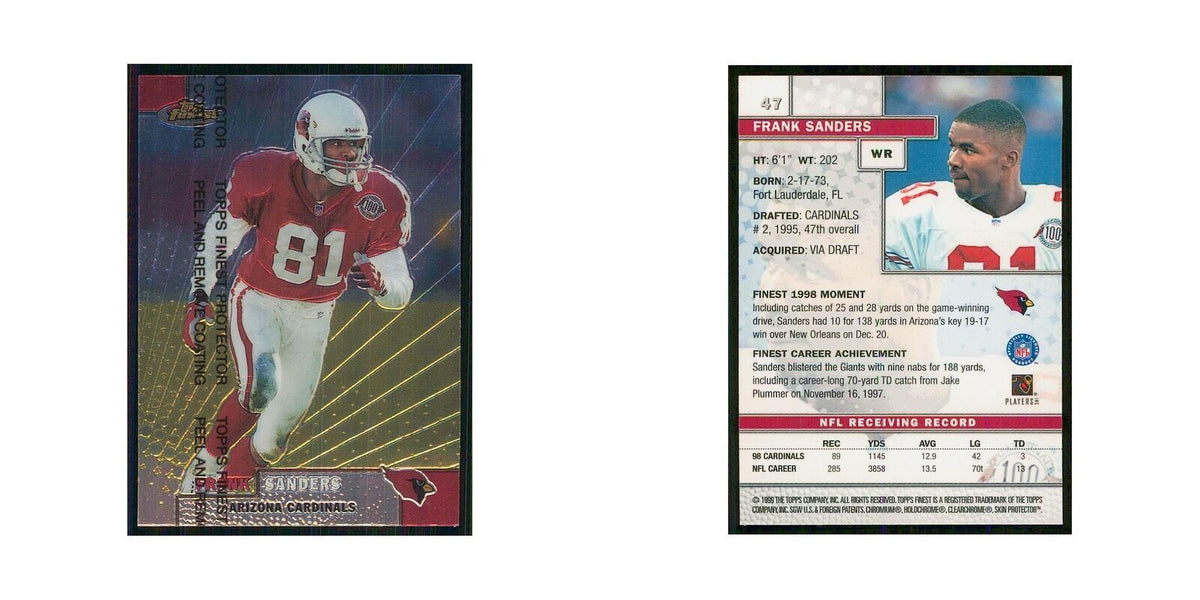1999 Topps Finest w Coating Frank Sanders Cardinals #47
