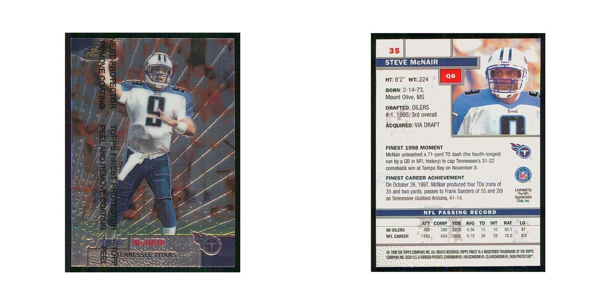 1999 Topps Finest w Coating Steve McNair Titans #35