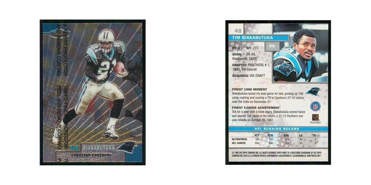 1999 Topps Finest w Coating Tim Biakabutuka Panthers #42