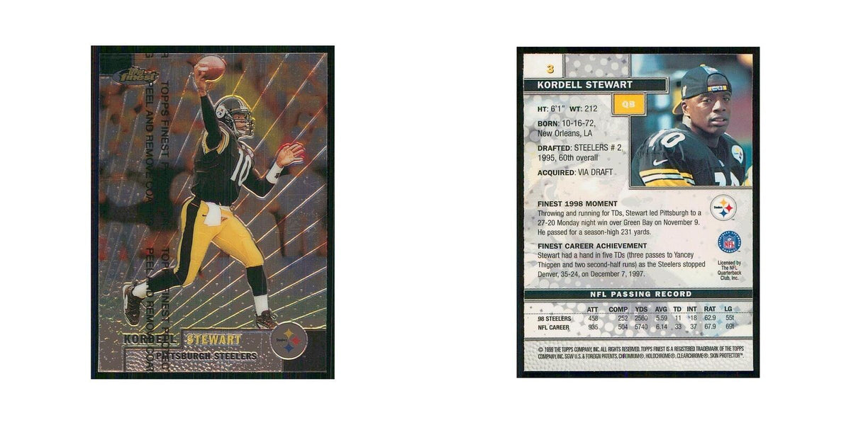 1999 Topps Finest w Coating Kordell Stewart Steelers #3