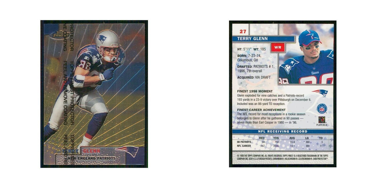 1999 Topps Finest w Coating Terry Glenn Patriots #27