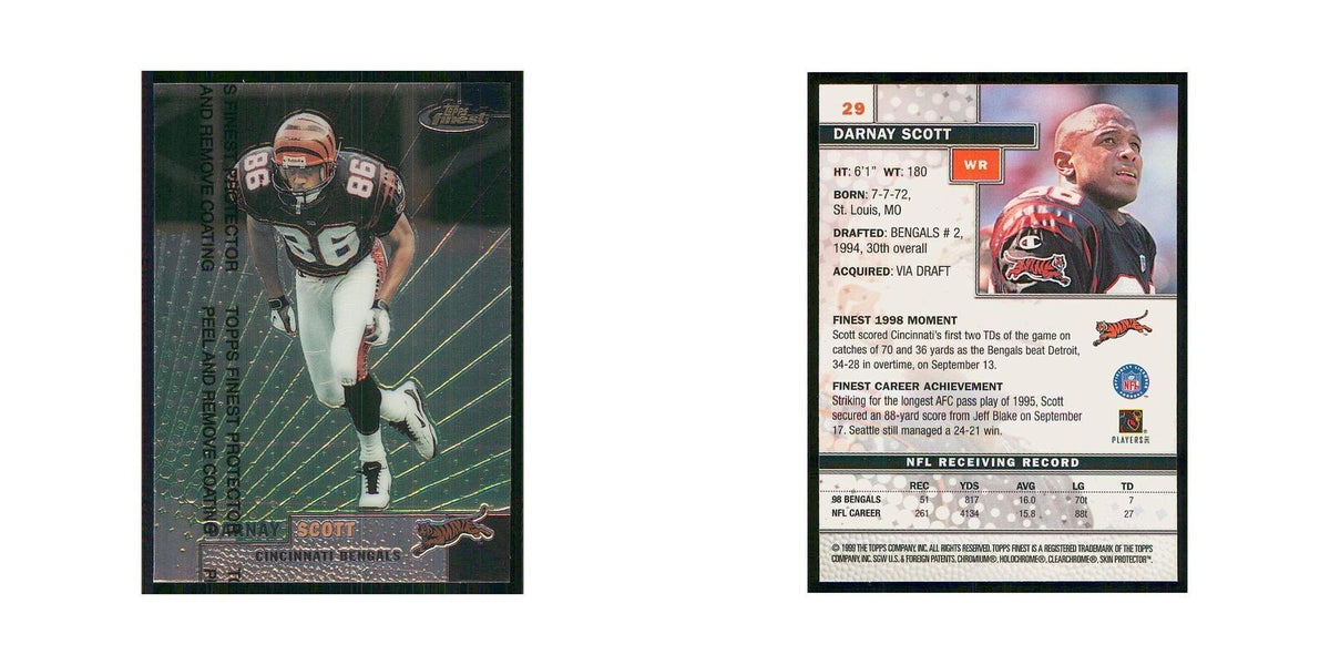 1999 Topps Finest w Coating Darnay Scott Bengals #29