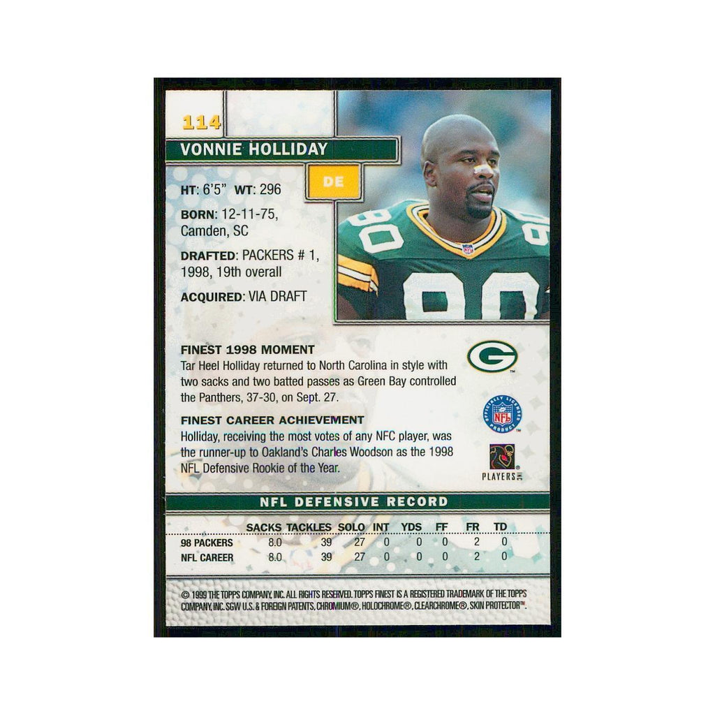 1999 Topps Finest w Coating Vonnie Holliday Packers #114