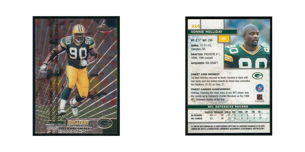 1999 Topps Finest w Coating Vonnie Holliday Packers #114