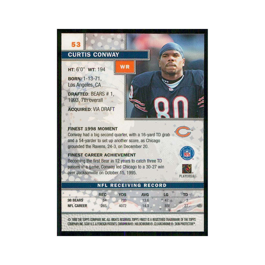 1999 Topps Finest w Coating Curtis Conway Bears #53