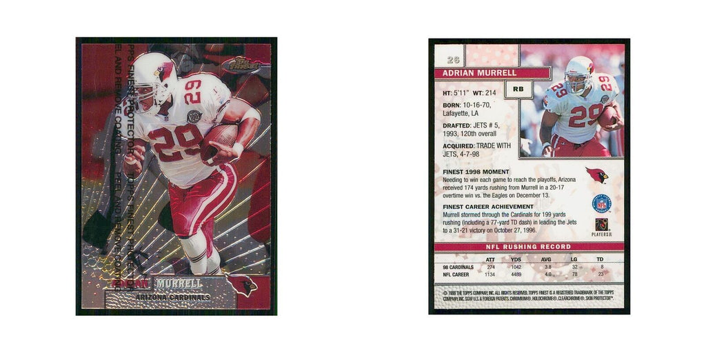 1999 Topps Finest w Coating Adrian Murrell Cardinals #26