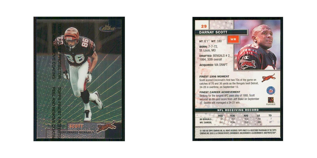 1999 Topps Finest w Coating Darnay Scott Bengals #29