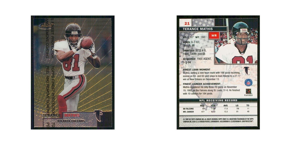 1999 Topps Finest w Coating Terance Mathis Falcons #21