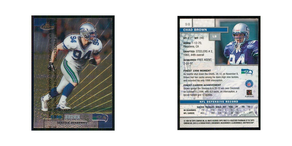 1999 Topps Finest w Coating Chad Brown Seahawks #98