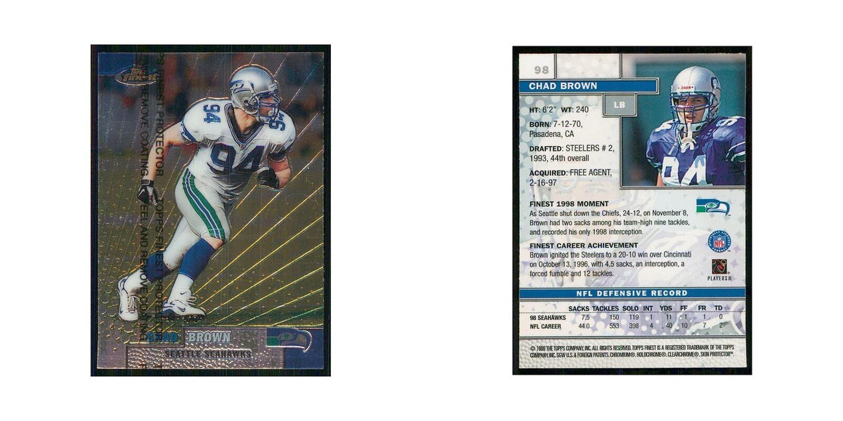 1999 Topps Finest w Coating Chad Brown Seahawks #98