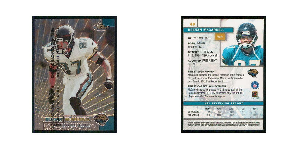 1999 Topps Finest w Coating Keenan McCardell Jaguars #49