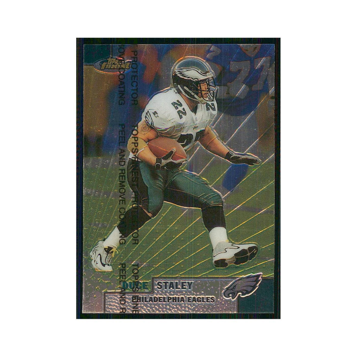 1999 Topps Finest w Coating Duce Staley Eagles #7