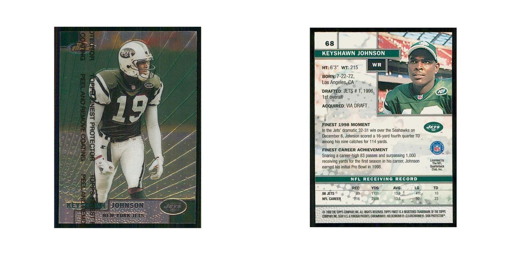 1999 Topps Finest w Coating Keyshawn Johnson Jets #68