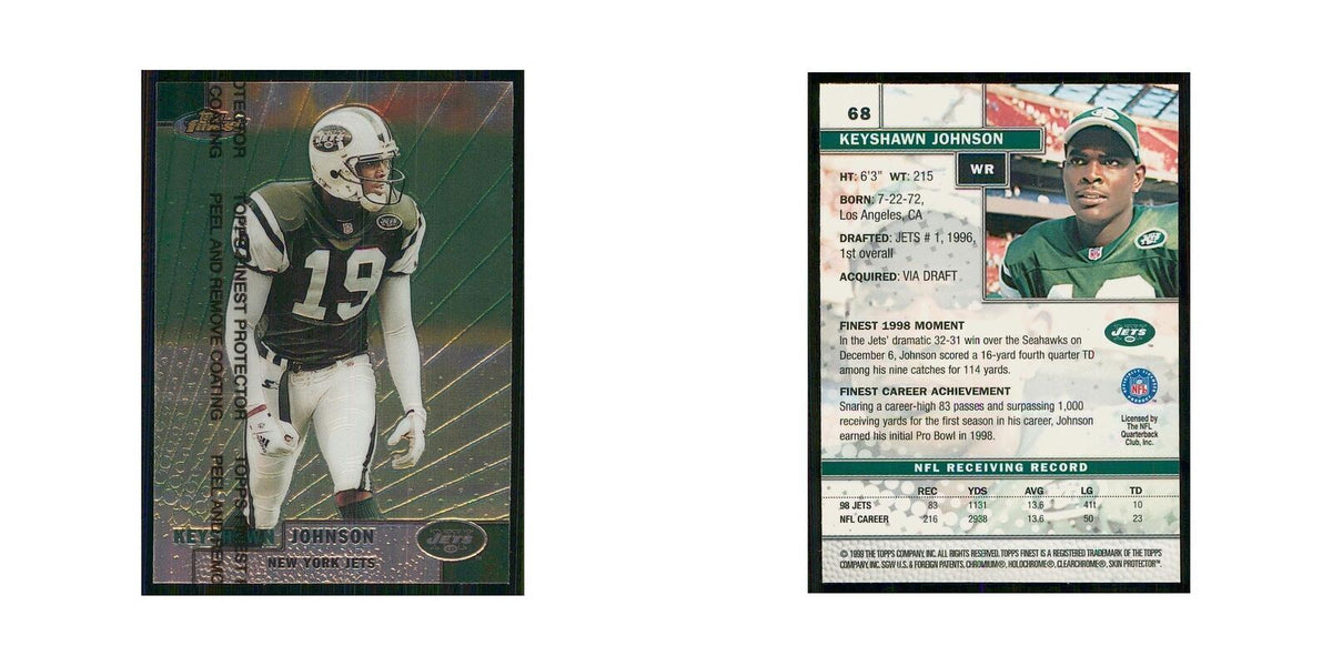 1999 Topps Finest w Coating Keyshawn Johnson Jets #68