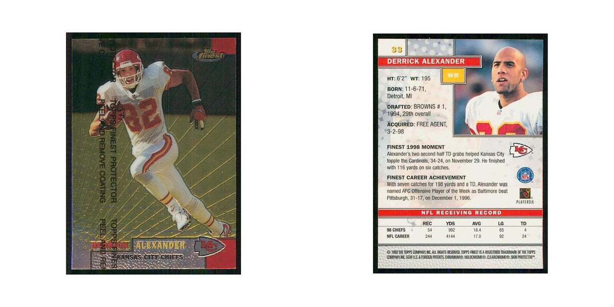 1999 Topps Finest w Coating Derrick Alexander Chiefs #33