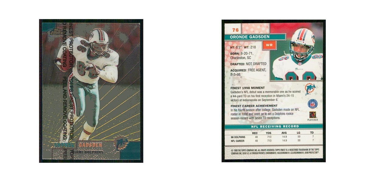 1999 Topps Finest w Coating Oronde Gadsden Dolphins #76