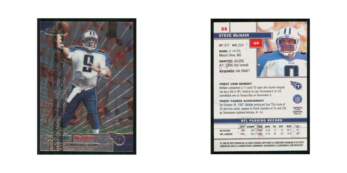 1999 Topps Finest w Coating Steve McNair Titans #35