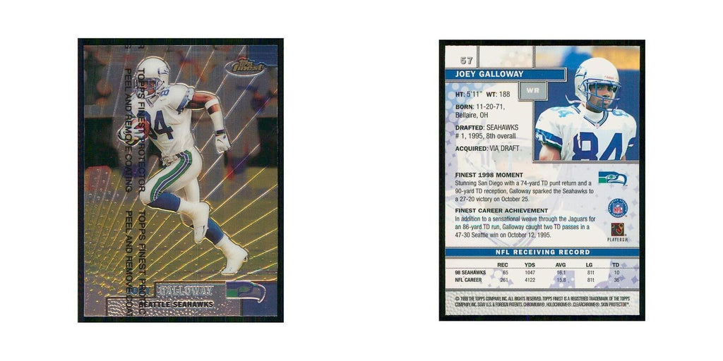 1999 Topps Finest w Coating Joey Galloway Seahawks #57