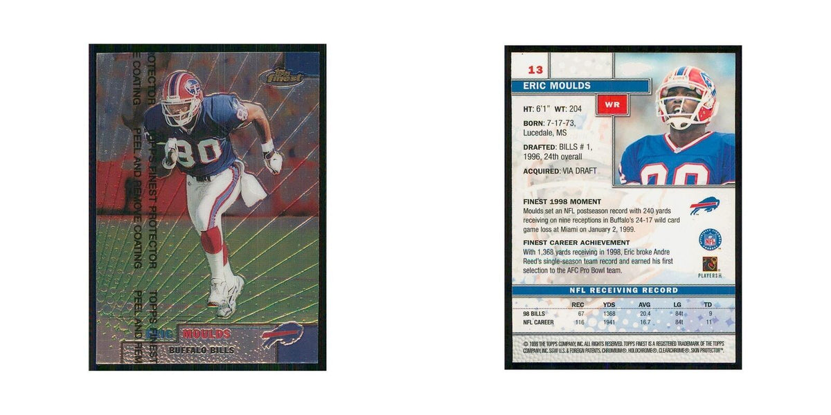 1999 Topps Finest w Coating Eric Moulds Bills #13