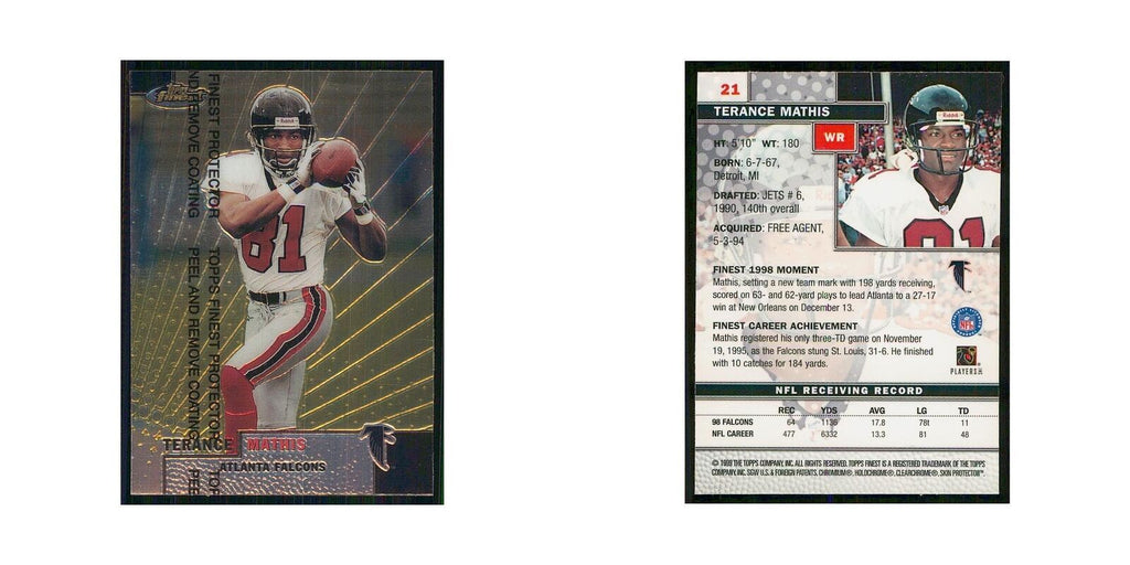 1999 Topps Finest w Coating Terance Mathis Falcons #21