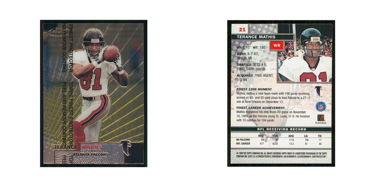1999 Topps Finest w Coating Terance Mathis Falcons #21
