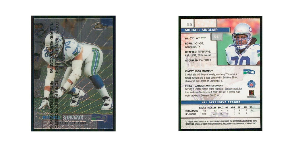 1999 Topps Finest w Coating Michael Sinclair Seahawks #82