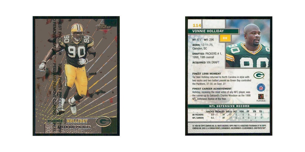 1999 Topps Finest w Coating Vonnie Holliday Packers #114