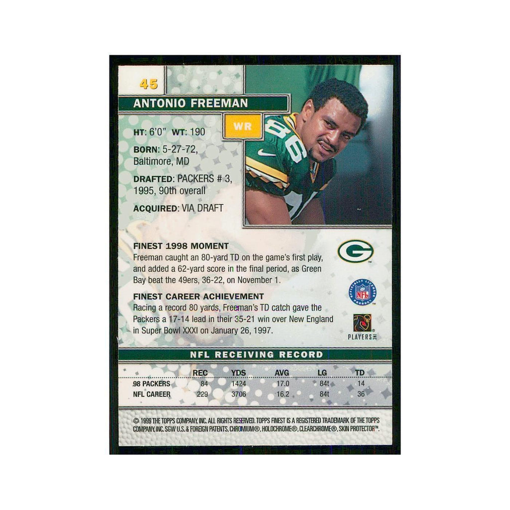 1999 Topps Finest w Coating Antonio Freeman Packers #45