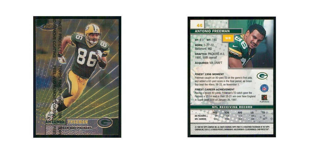 1999 Topps Finest w Coating Antonio Freeman Packers #45