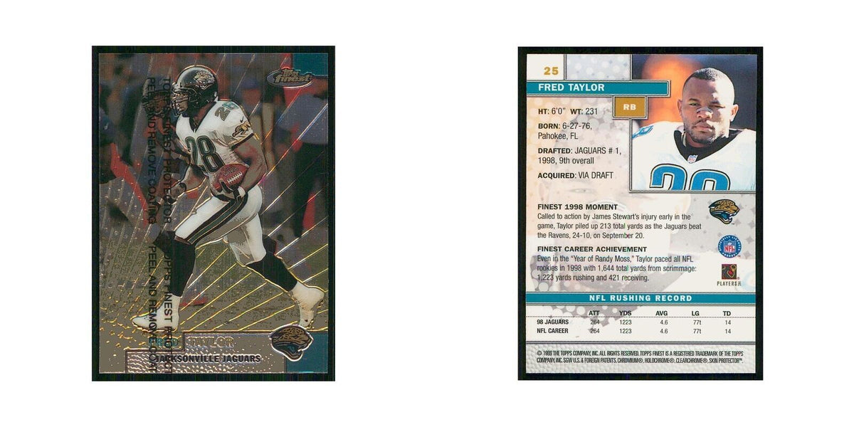 1999 Topps Finest w Coating Fred Taylor Jaguars #25