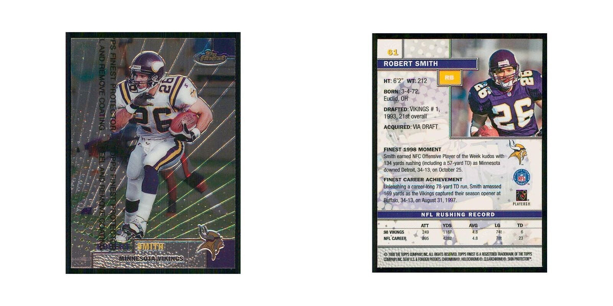 1999 Topps Finest w Coating Robert Smith Vikings #61