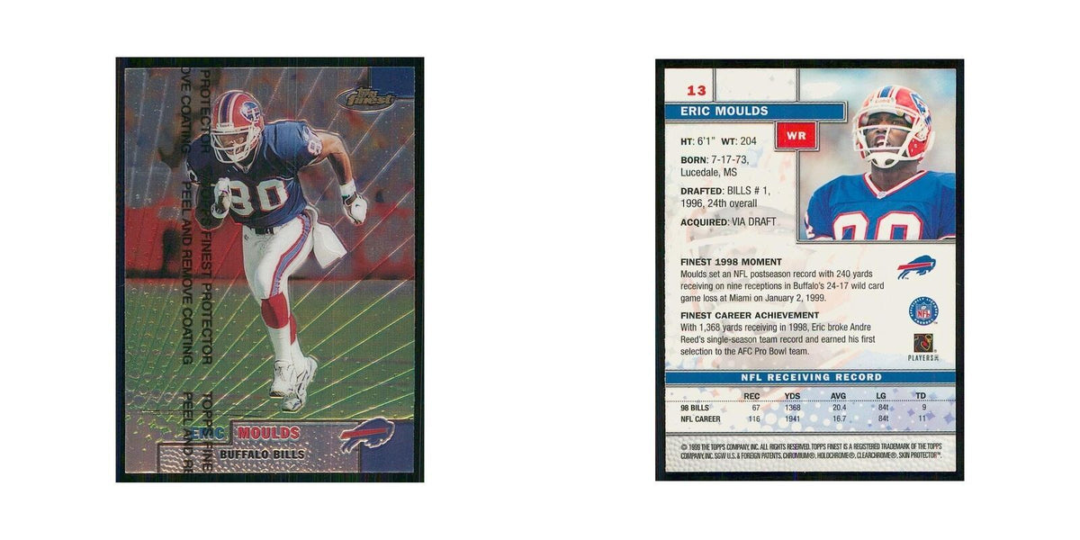 1999 Topps Finest w Coating Eric Moulds Bills #13