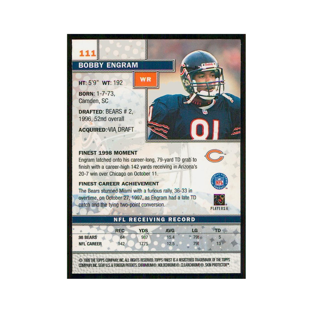 1999 Topps Finest w Coating Bobby Engram Bears #111