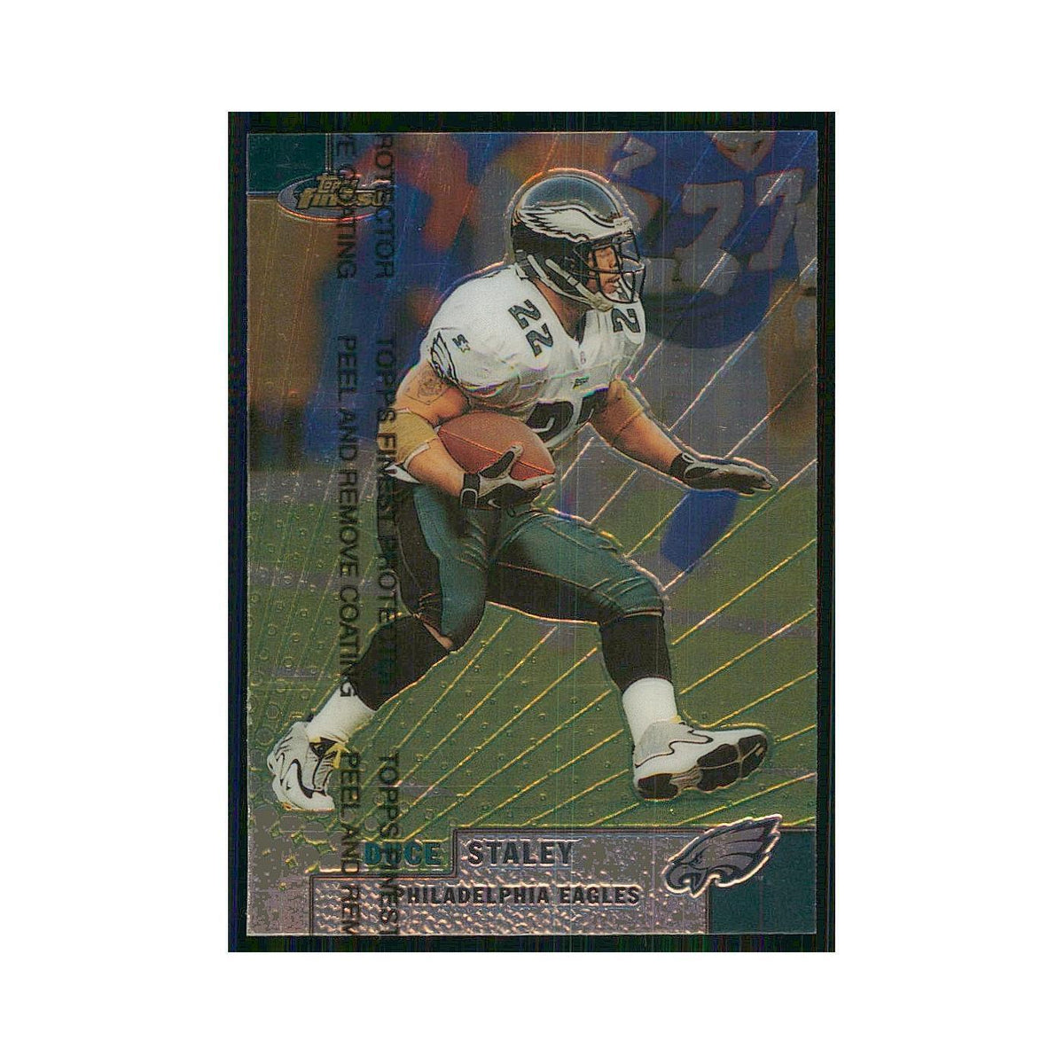 1999 Topps Finest w Coating Duce Staley Eagles #7