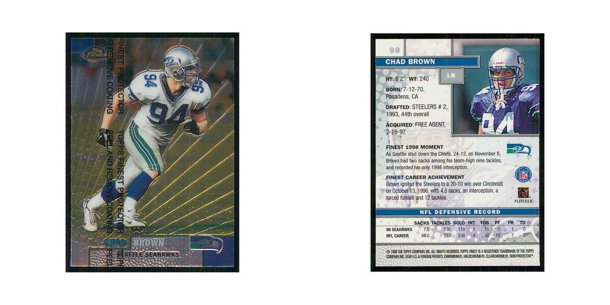 1999 Topps Finest w Coating Chad Brown Seahawks #98