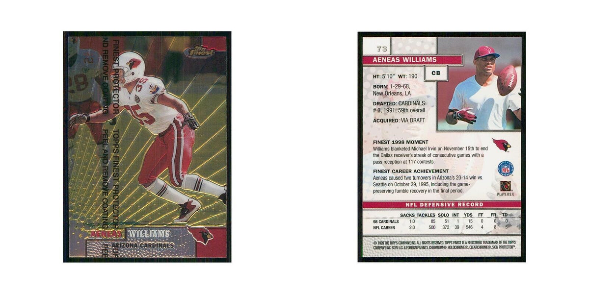 1999 Topps Finest w Coating Aeneas Williams Cardinals #73