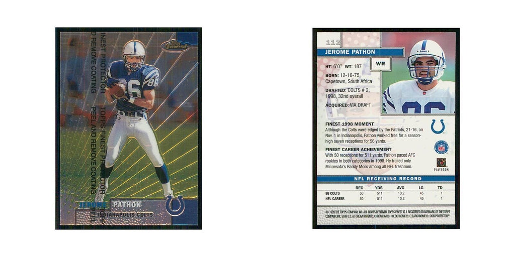 1999 Topps Finest w Coating Jerome Pathon Colts #112