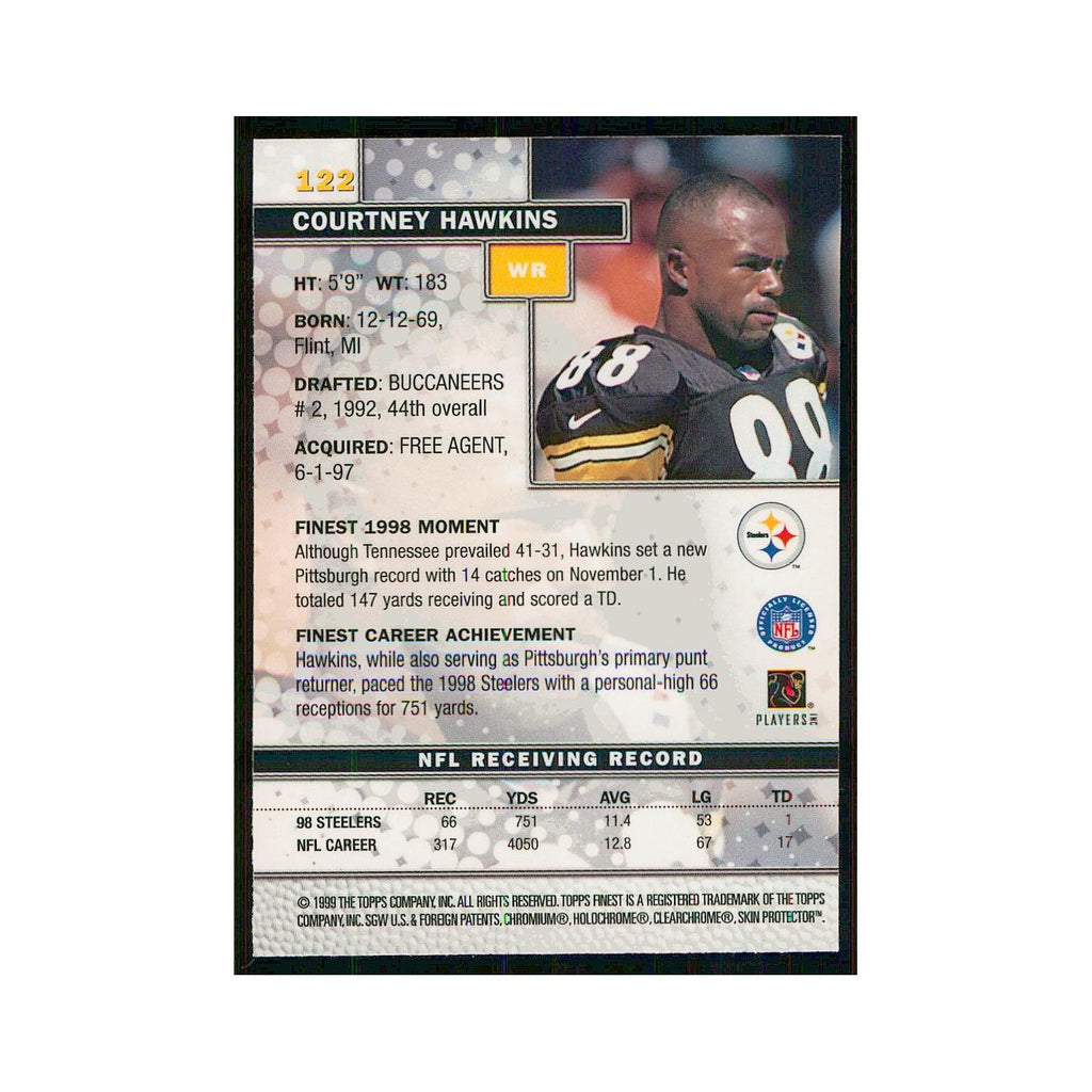 1999 Topps Finest w Coating Courtney Hawkins Steelers #122
