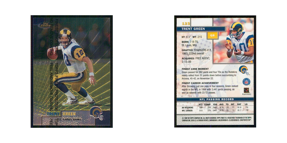 1999 Topps Finest w Coating Trent Green St. Louis Rams #123