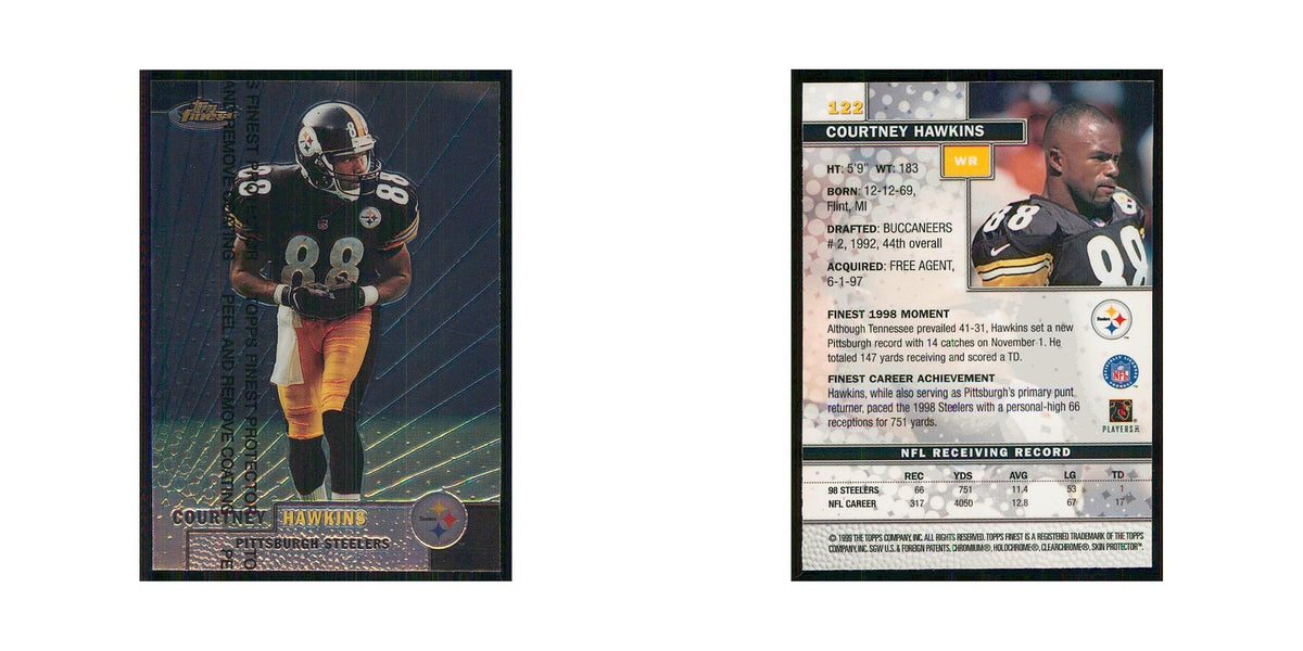 1999 Topps Finest w Coating Courtney Hawkins Steelers #122