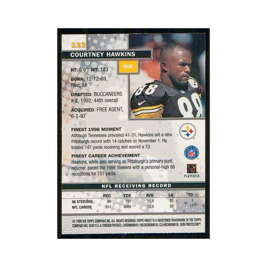 1999 Topps Finest w Coating Courtney Hawkins Steelers #122