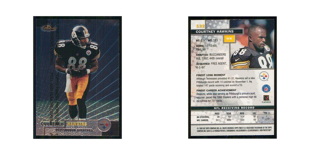 1999 Topps Finest w Coating Courtney Hawkins Steelers #122