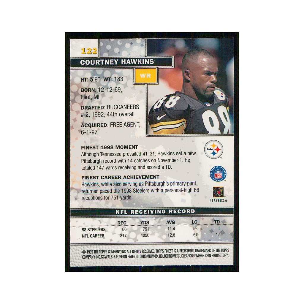 1999 Topps Finest w Coating Courtney Hawkins Steelers #122