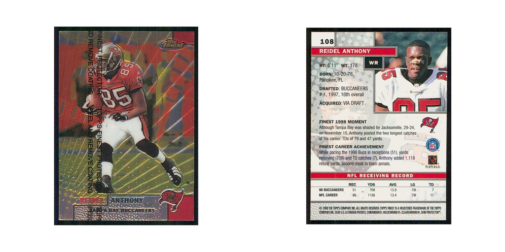 1999 Topps Finest w Coating Reidel Anthony Buccaneers #108