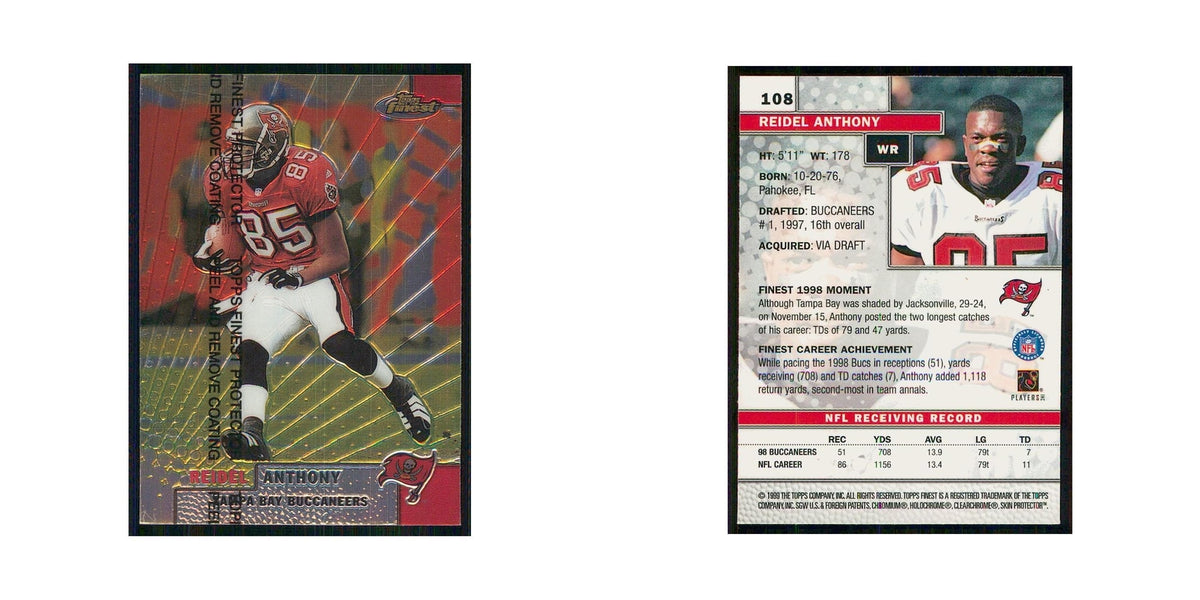 1999 Topps Finest w Coating Reidel Anthony Buccaneers #108