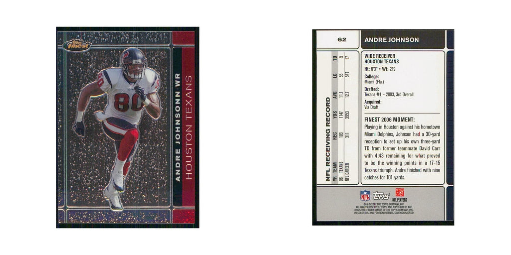 2007 Topps Finest Andre Johnson Texans #62
