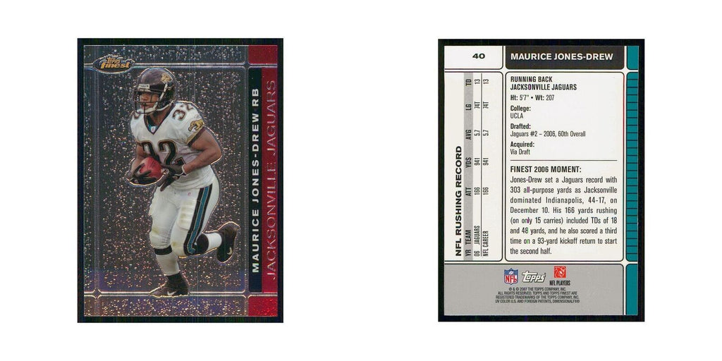 2007 Topps Finest Maurice Jones-Drew Jaguars #40