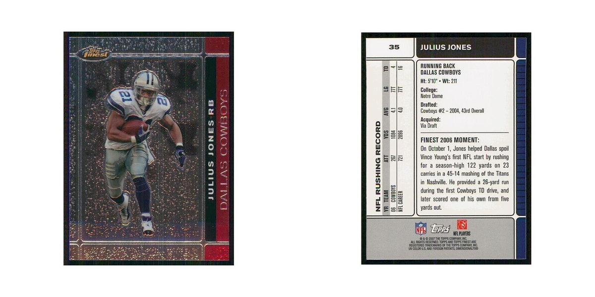 2007 Topps Finest Julius Jones Cowboys #35