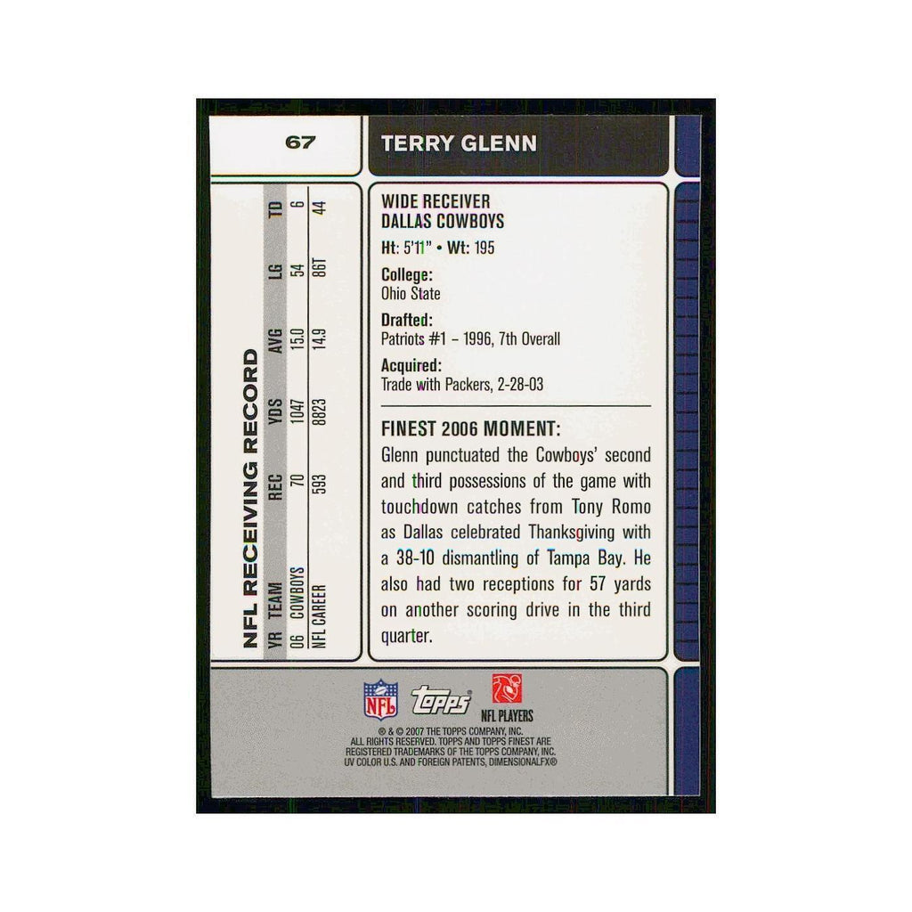 2007 Topps Finest Terry Glenn Cowboys #67